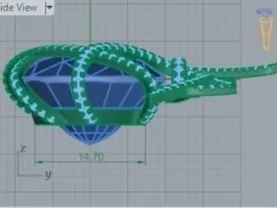 Diamond Bow Pendant 257 3D print model