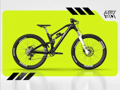 MOUNTAIN BIKE CARBON MATERIAL - ACTUAL SIZE 3D model