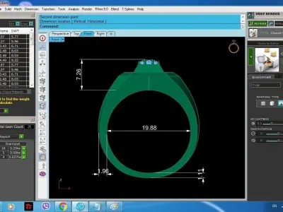 Luxury Square Diamond Men Ring 3D Model  132 3D print model