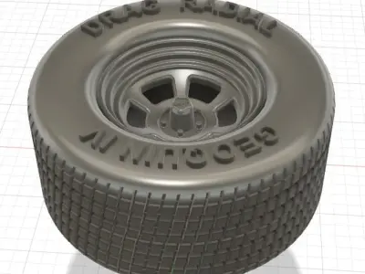 GQ Revolver Wheels Tires and Brakes for 3D Print 3D print model