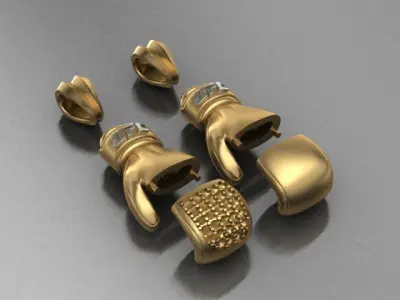 Boxing Gloves pendant 3D print model