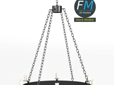 Medieval chandelier 2 3D model