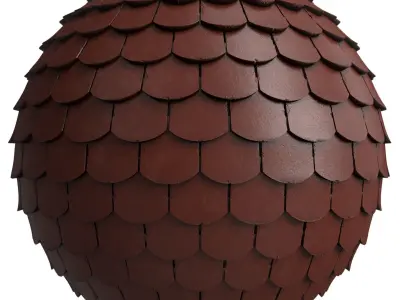 Roof Tile Materials 17- By 3 color Pbr By Sbsar 4k Low-poly 3D model