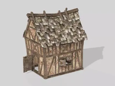 Thatch Hut House 03 For Games and Films 3D Model Low-poly 3D model
