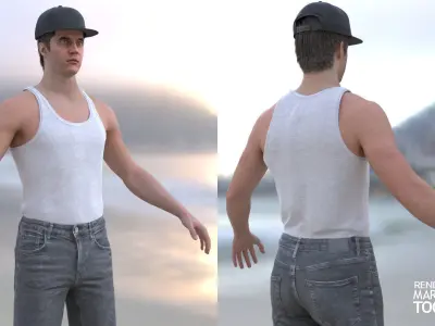 Mens Summer Outfits 3D Model Collection