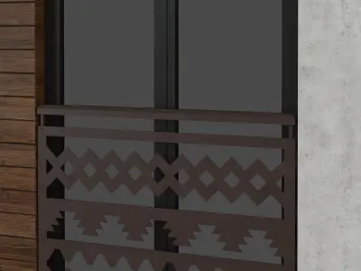 3D Fasade Element Window Railing Ornament 3D model