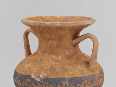 Rounded Clay Pot Low-poly 3D model