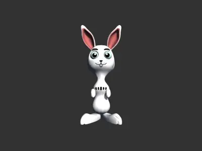 Simple Cartoon Rabbit  Low-poly 3D model