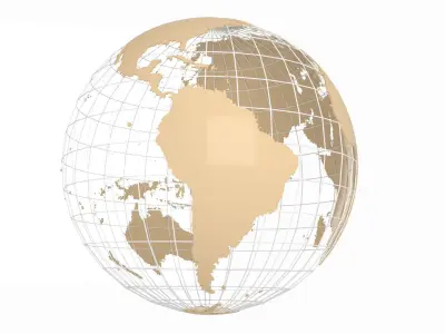 Globe News Skeleton Croissant color 3D model