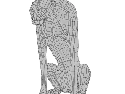leopard sculpture 3D model purchase
