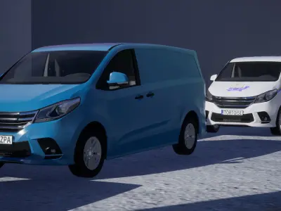 Cargo Van Car Low-poly 3D model