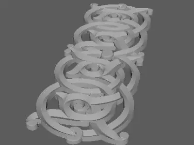 Central decor ornament for furniture 3D model 218