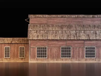 Realistic Medieval Workshop Low-poly 3D model