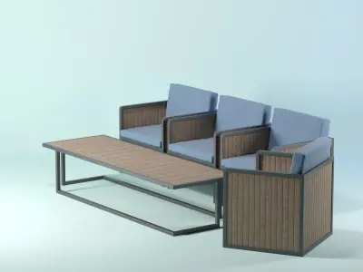Exterior Table and Chair model 3D model