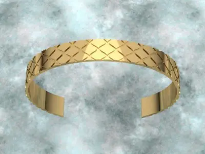 Luxury Golden Men Bracelet  3D print model