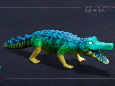 Spiritual Aligator Low-poly 3D model