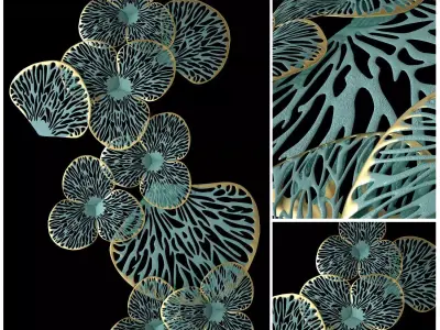 Green Leafy Wall Art 3D model