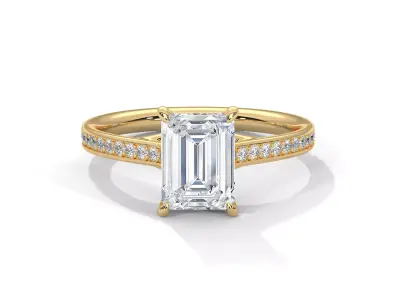 solitaire ring with detail images and 360 render videos 12 3D print model