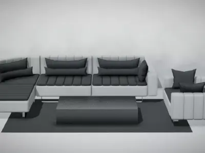 Luxury Sofa Set 3D model purchase