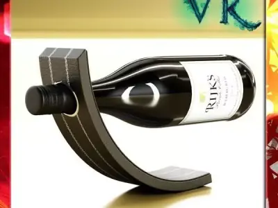 Wine Rack 4 and Red Wine Bottle 3D model