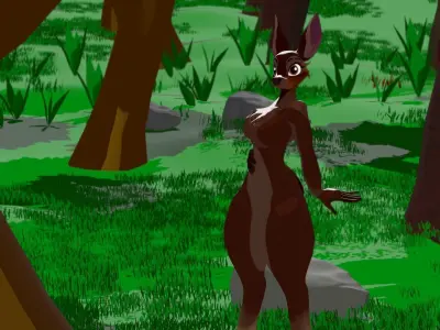 Anthro Female Bambi 3D model