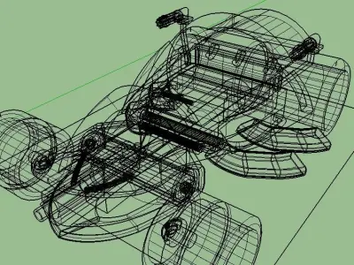 Scifi modern tron car Low-poly 3D model