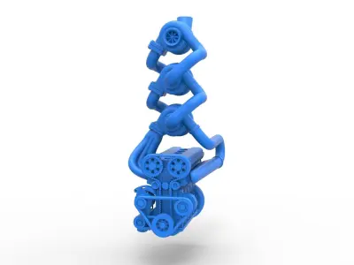Triple Turbo straight-six engine Scale 1 to 25 3D print model