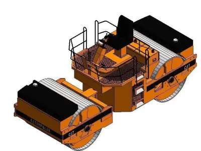 Vibratory Road Roller Compactor-15 Low-poly 3D model