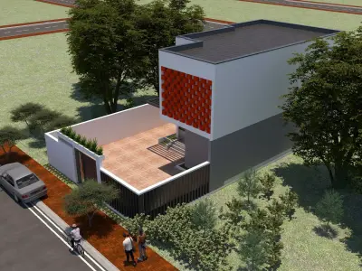 Modern style 2-storey house 3D model