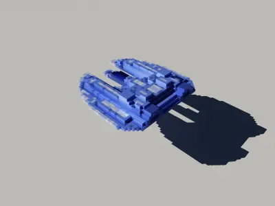 3d voxel space ship 3D model