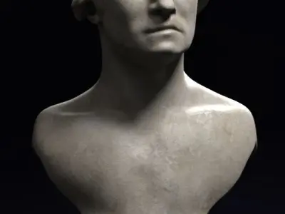 George Washington marble bust sculpture statue 3D model