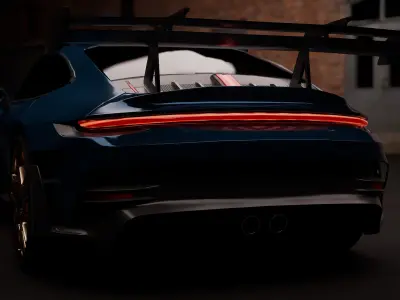 Low poly Porsche 911 992 GT3 RS 2022 without logo Low-poly 3D model