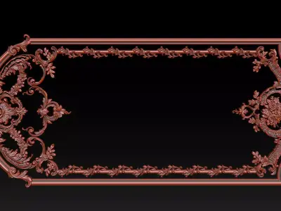 Ornamental Relief CNC Model for Wooden Doors and Wall Panels 1C 3D print model
