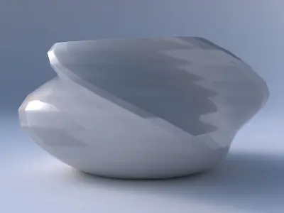 Bowl helix with sections and twisted lines 3D print model