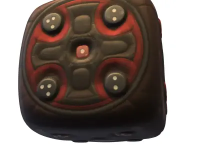 Leather and Metal Dice Low-poly 3D model