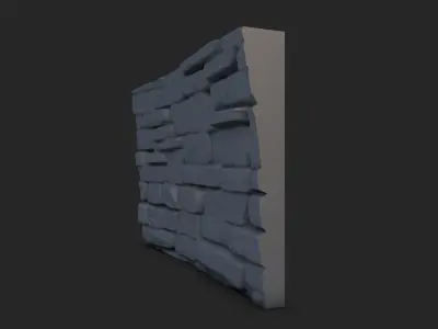 Heavy Patina Stone Wall Asset 3D model