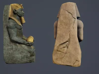 Egyptian Statue V2 PBR Low-poly 3D model