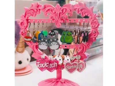 Baroque Earring Holder Jewelry Organizer 3D print model