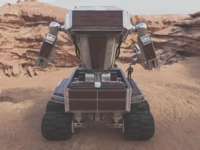 Scifi City Truck Robot Free low-poly 3D model