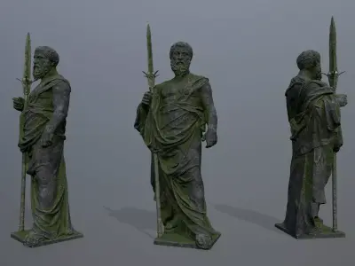 Man Statue Low-poly 3D model