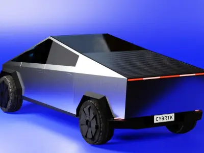Tesla Cybertruck Low-poly 3D model 2