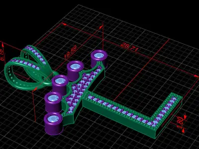 L letter pendant 3D print model