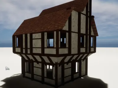 Medieval Building Modular Kit - Low Poly and Game Ready Low-poly 3D model