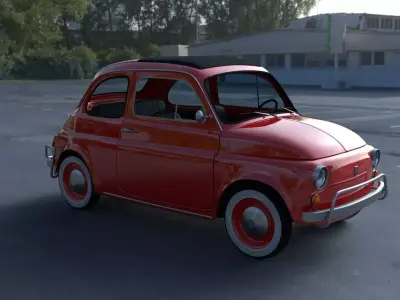 Fiat 500L Luxe 1968 with interior HDRI 3D model