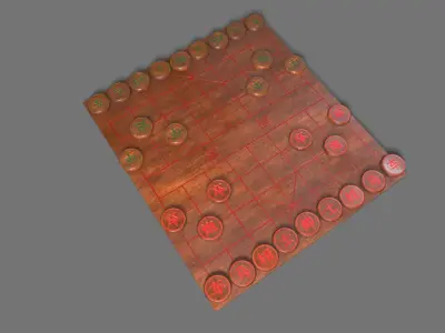 Chinese chess Low-poly 3D model