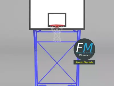 Portable outdoor basketball hoop 3D model