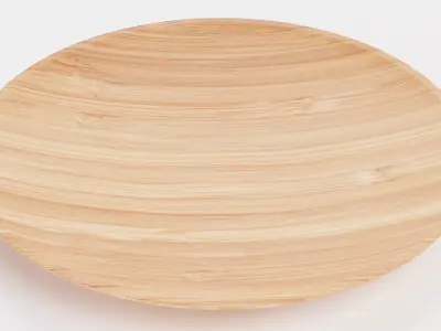 -Bamboo Plate- Low-poly 3D model