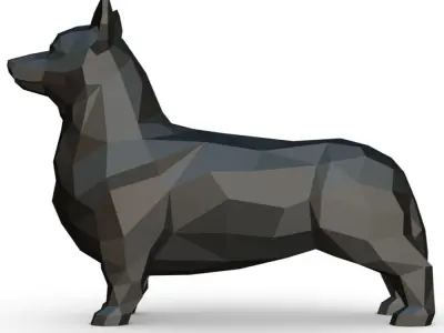 Corgi low poly 3D print model