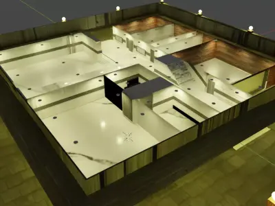 Modern Luxury Bungalow  Architectural 3d Model Game Ready 3D model
