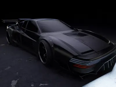 Custom Tuned Sportcar Low-poly 3D model